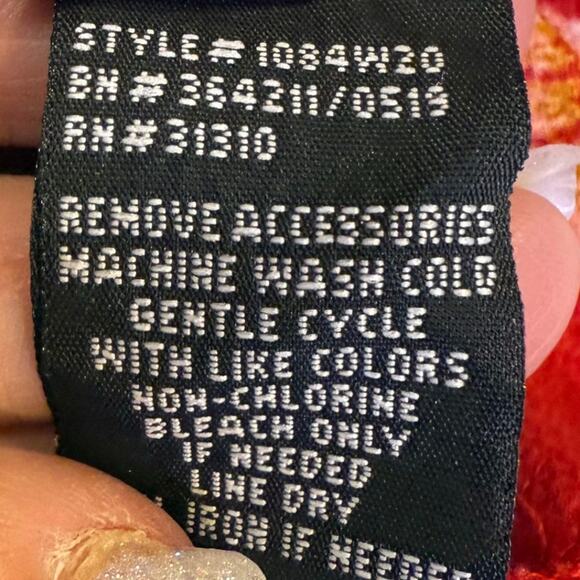 VTG IZ Byer y2k medium red floral women short sleeve blouse coquette cottage fal - Picture 6 of 7